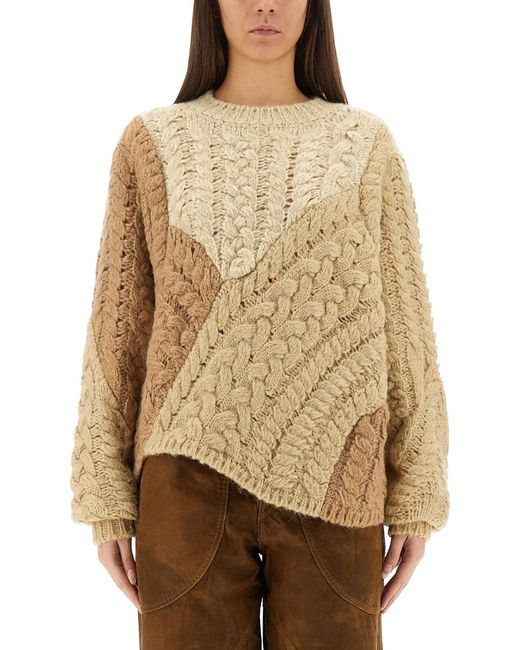 Isabel Marant Natural Patchwork Daryl Sweater Acrylic Jumpers