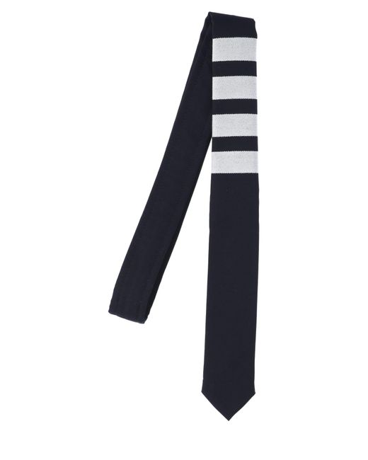 Thom Browne Black 4-Bar Tie for men
