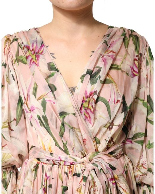 Dolce & Gabbana Natural Pink Lily Print A