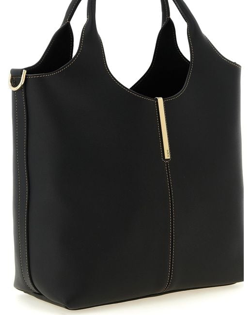 Tod's Black Small Metal Plate Shopping Bag