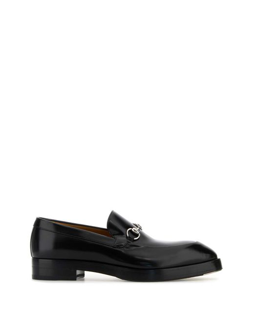 Gucci Black Leather Loafers for men