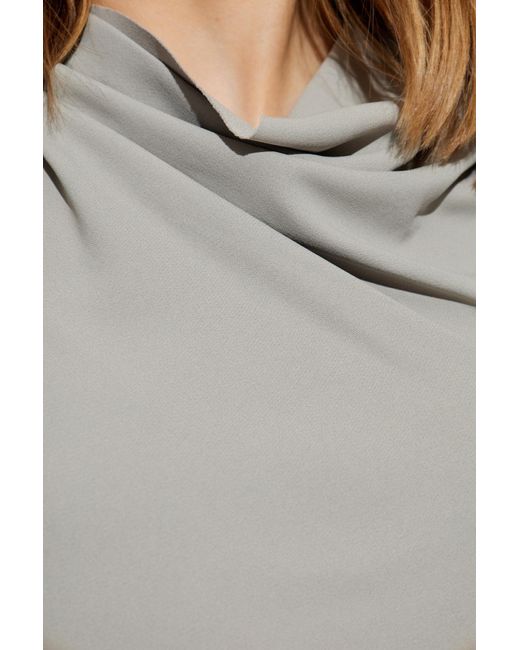 Rick Owens Gray Top With A Decorative Neckline