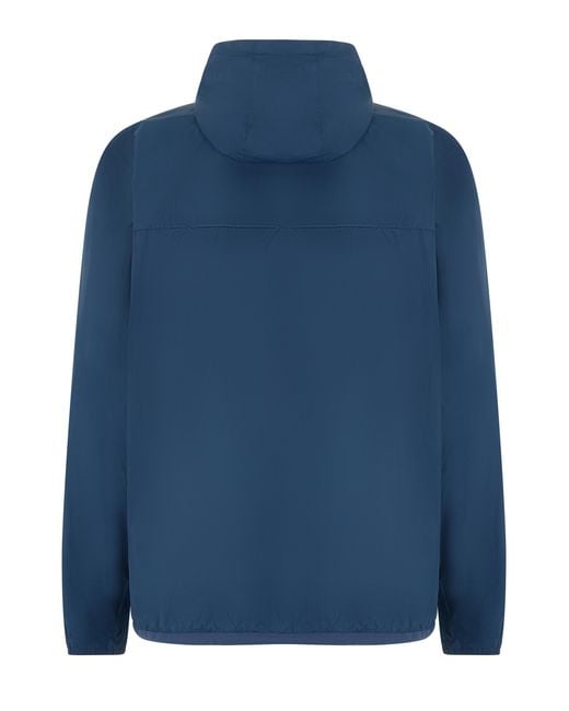 K-Way Blue Jacket Le Vrai 4.0 Claude Nylon Raincoats for men
