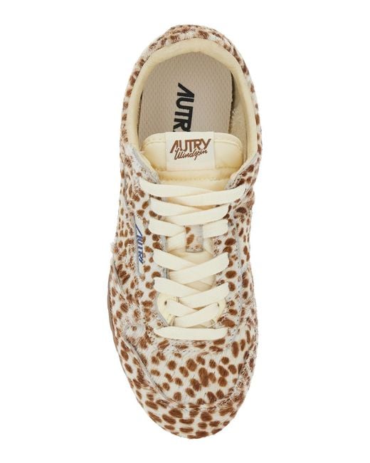 Autry Natural 'Windspin Low' Sneaker With Logo On The Side And Animalier Motif