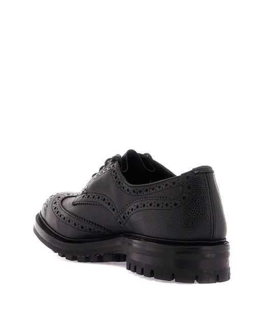 Tricker's Black Scotch Grain Leather Brogue Derbies for men