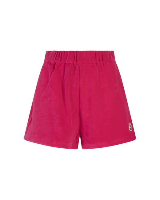 Moncler Red Fuchsia Terry Shorts