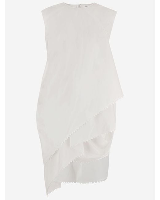 Jacquemus White Dress Layered Cotton
