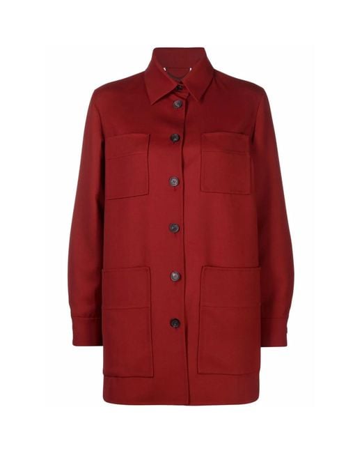 Ferragamo Red Long Jacket Clothing