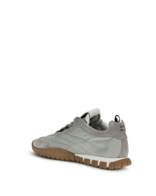 Miu Miu White Sneakers Tyre Upper: Recycled Polyamide Trainers