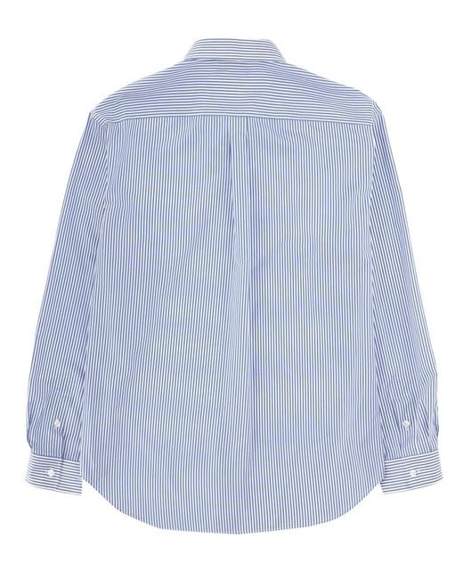 Balmain Blue Logo Shirt Cotton for men