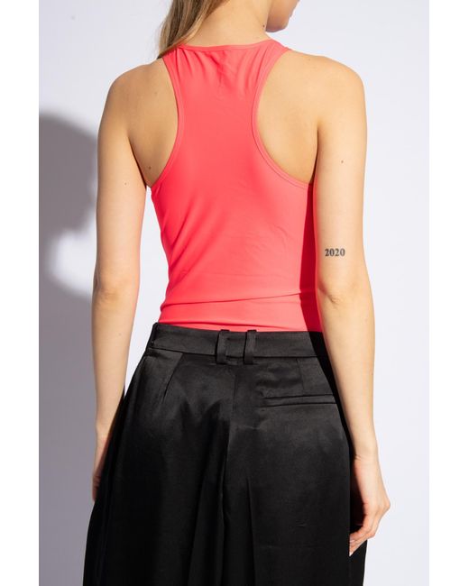 Versace Red Sleeveless Bodysuit