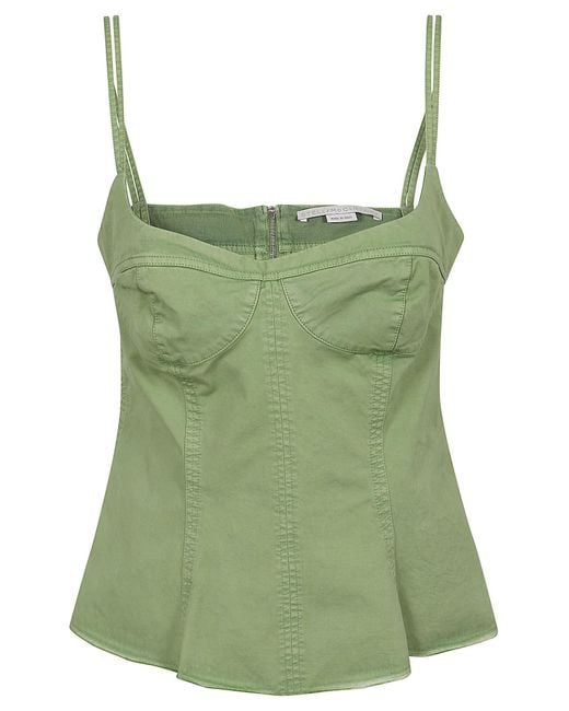 Stella McCartney Green Garment Dyed Peplum Top