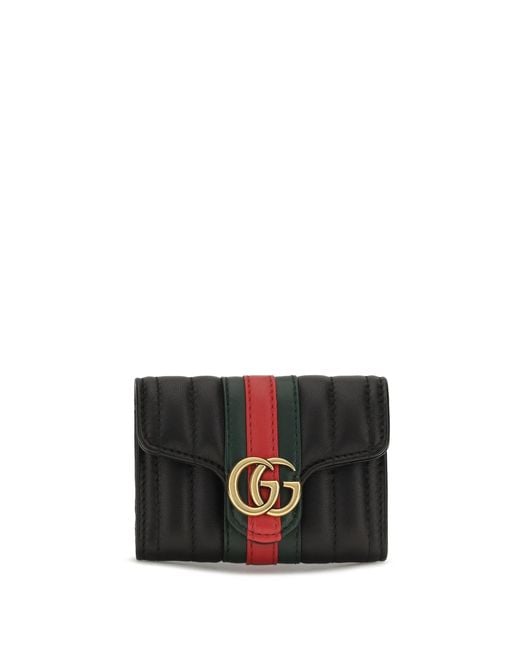 Gucci White Marmont Web Gg Wallet Calf Leather Bos Taurus