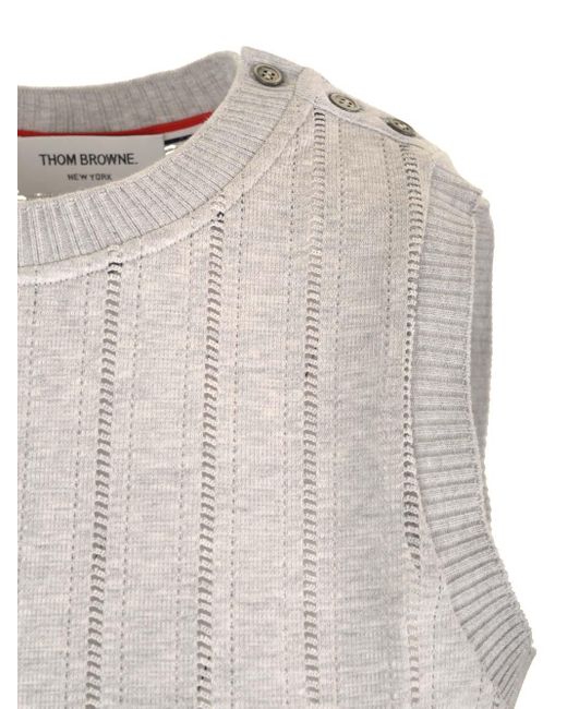 Thom Browne Gray Sleeveless Top