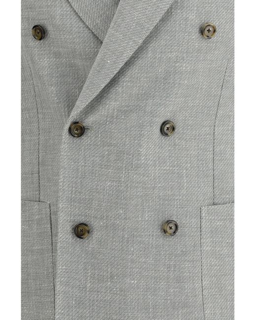 Lardini Gray Roma Blazer Wool; Linen Blazers E Vests for men