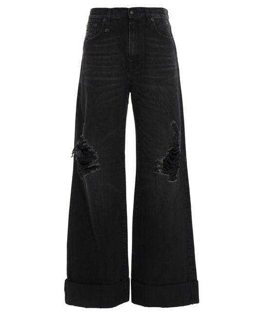 R13 Denim Lisa Baggy Jeans in Black (Blue) | Lyst