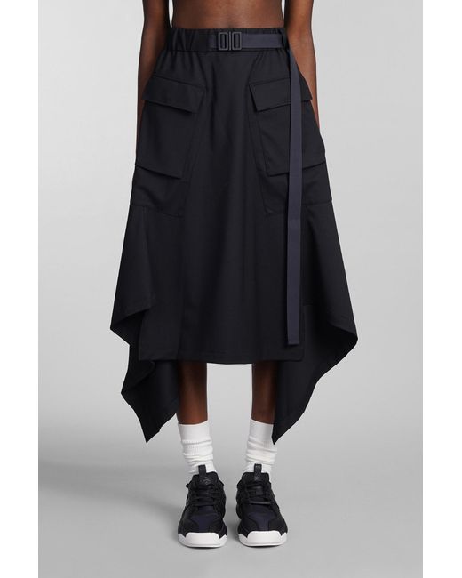 Y-3 Skirt In Black Wool