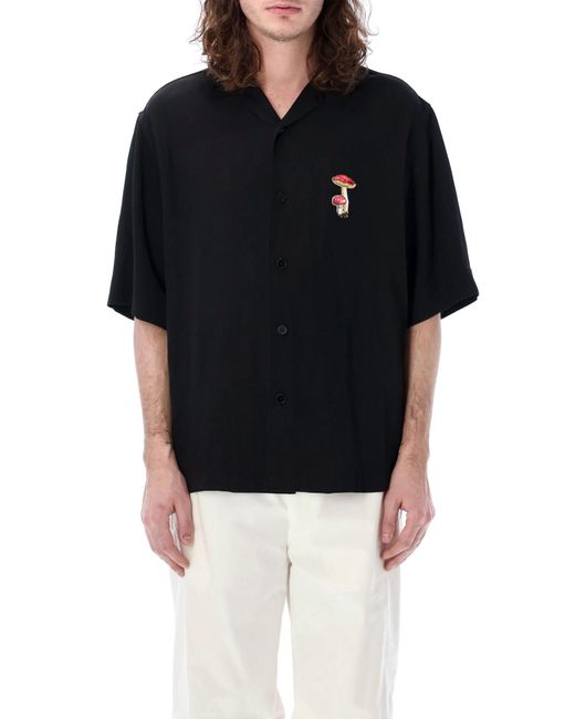 Jil Sander Black Bowling Shirt Mushroom for men