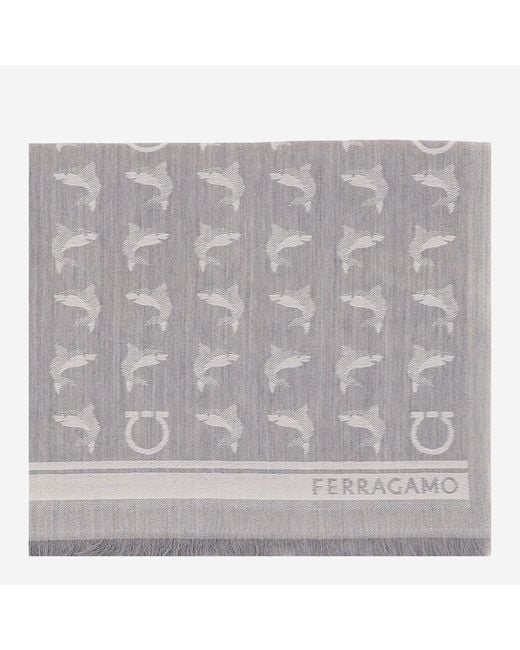 Ferragamo Gray Scarf Wool for men