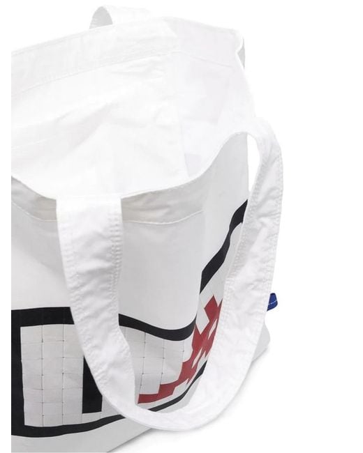 Comme des Garçons White Space Invaders Logo Shopping Bag Tote