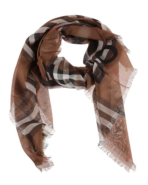 Burberry Address Giant Check Gauze Scarf Lyst