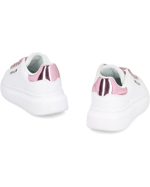 Just Cavalli White Leather Low-Top Sneakers Trainers