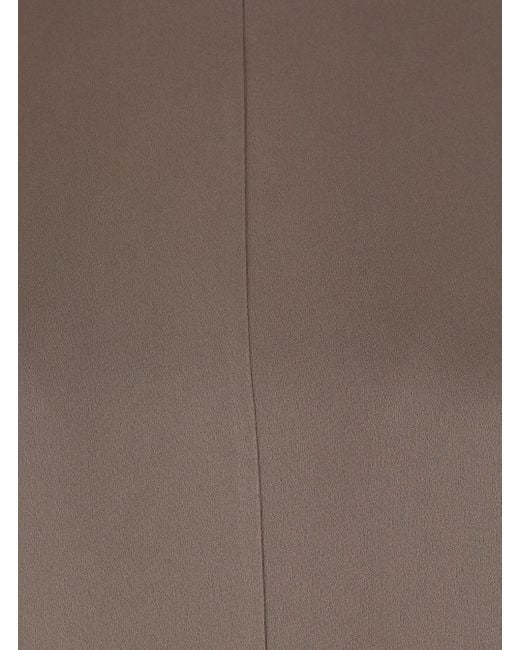 Semicouture Brown Crewneck Dress With Rear Concealed Zip Closure