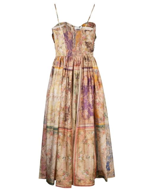 Zimmermann Natural August The Front Midi Dress