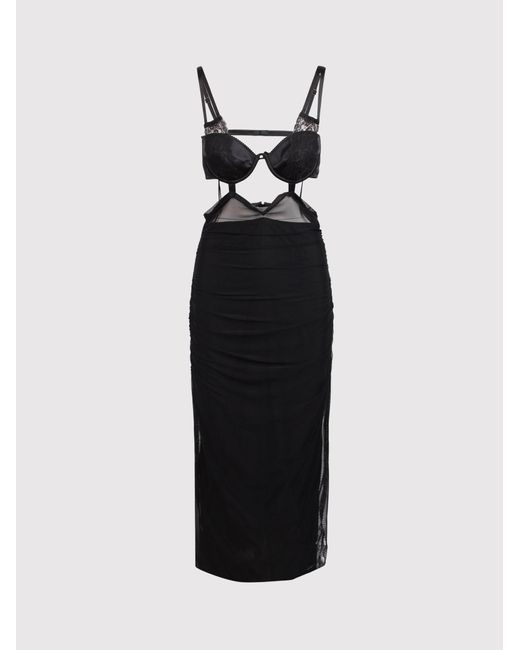 Dolce & Gabbana Black Dolce & Gabbana Sheer Midi Dress