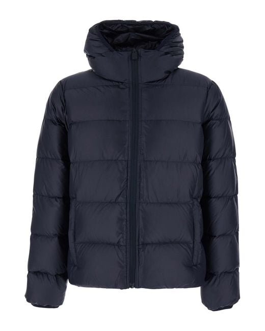 Aspesi Blue Puffer Jacket Tech Fabric Polyester Padded & Down for men