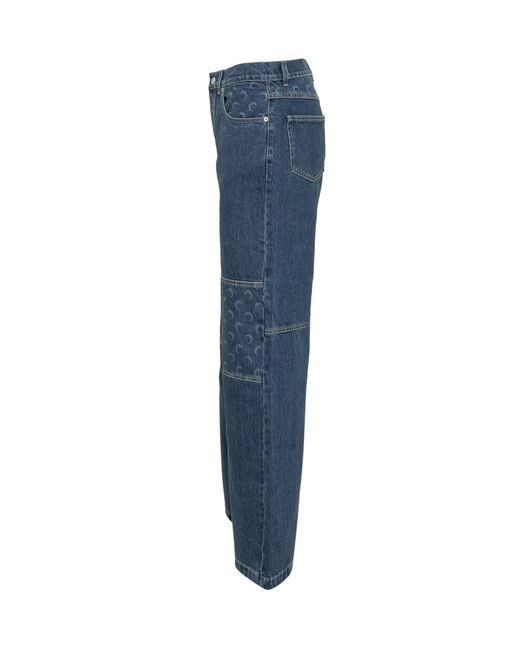 MARINE SERRE Blue Straight Leg Jeans for men