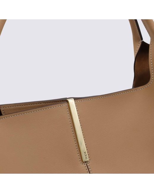 Tod's Brown Camel Leather Top Handle Bag