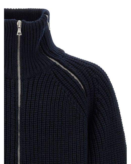 Dries Van Noten Blue Monty Full-Zip Turtleneck Sweater for men