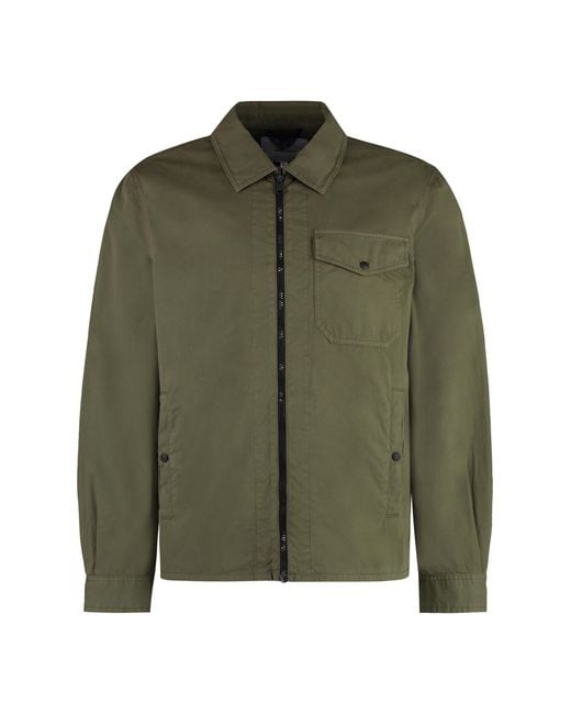 Woolrich Green Cotton Overshirt Shirt for men