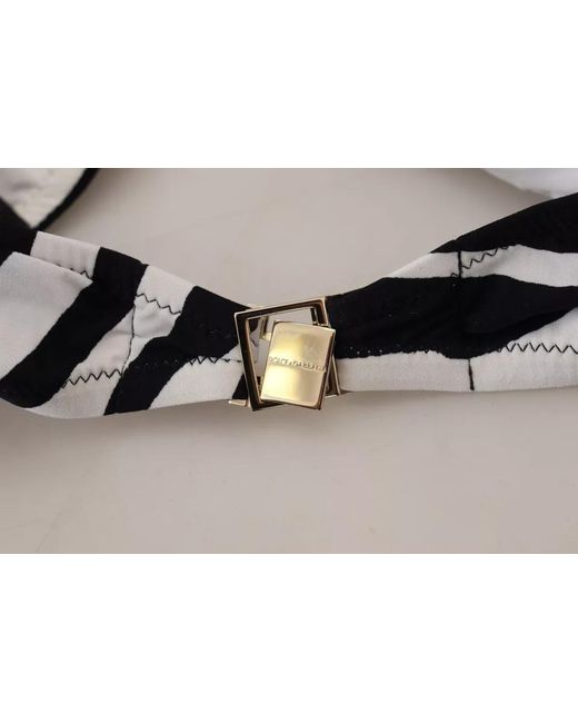 Dolce & Gabbana Black Zebra Bandeau Swimwear Bikini Top And Nylon Elastane