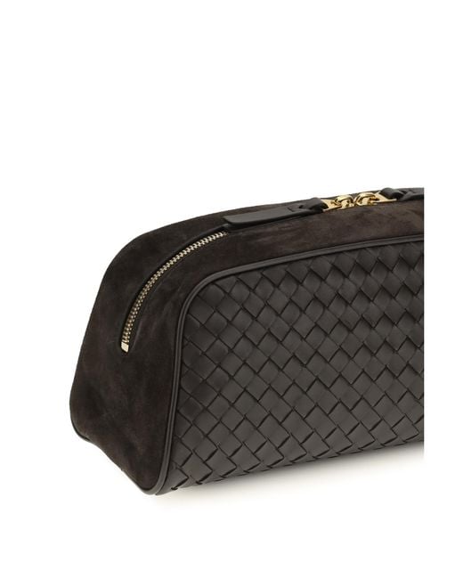 Bottega Veneta Black Pouch Nodo Lamb Leather Clutch Bags