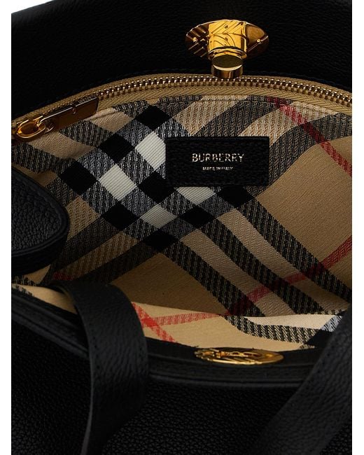 Burberry 'Cotswolds' Mini Shopping Bag in Black | Lyst