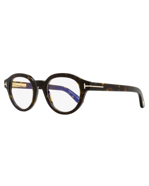 Tom Ford Black Block Oval Eyeglasses Tf6037-B 052 49Mm Ft6037 Plastic (Acetate)