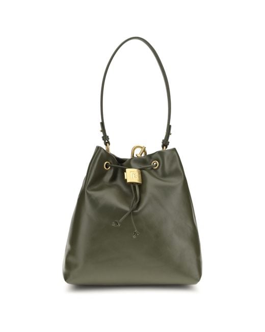 Balmain Green Pulse Backpack Calfskin Calf Leather Bos Taurus Backpacks