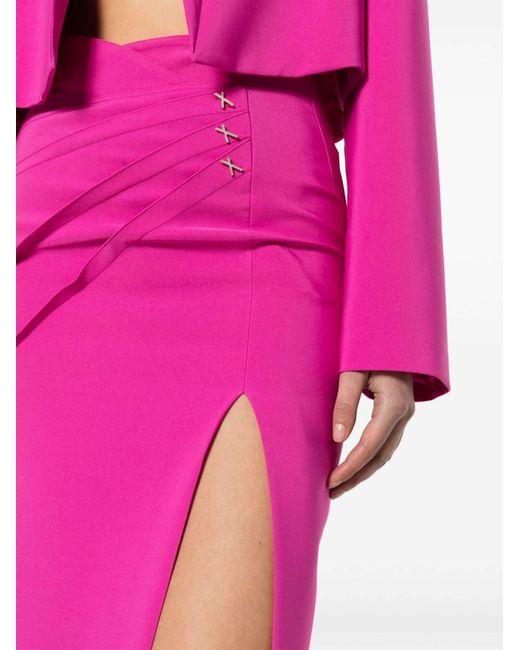 Genny Pink Long Skirt With Slit
