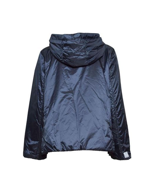 Max Mara Blue Drawstring Zip-Up Jacket