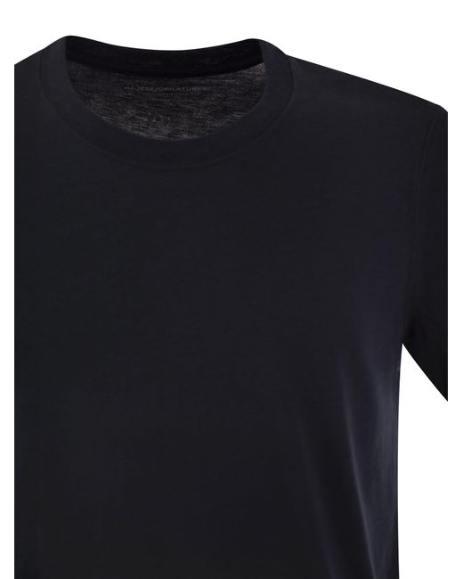 Majestic Filatures Black Short-Sleeved T-Shirt for men