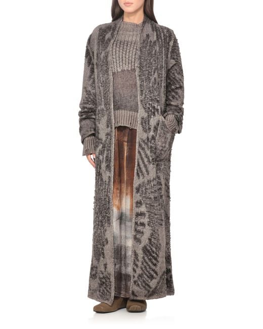 Avant Toi Gray Wool And Cashmere Long Cardigan