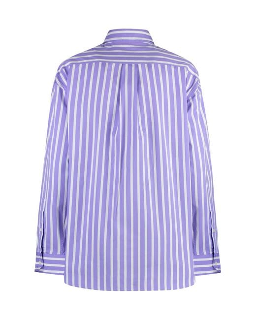 Polo Ralph Lauren Purple Striped Cotton Shirt