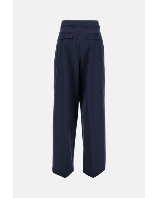 Thelatest Blue Wool Blend Trousers