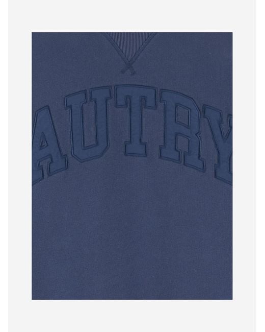 Autry Blue Cotton Sweatshirt With Logo Sweatshirts for men