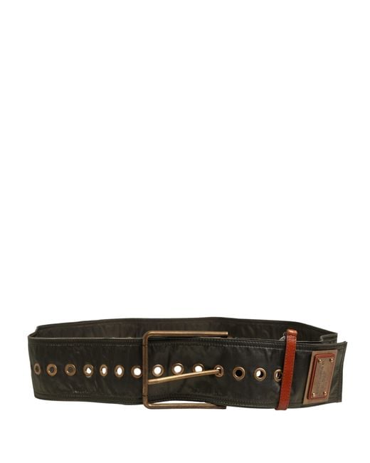 Dolce & Gabbana Black Wide Leather Dg Metal Buckle Belt Calf for men