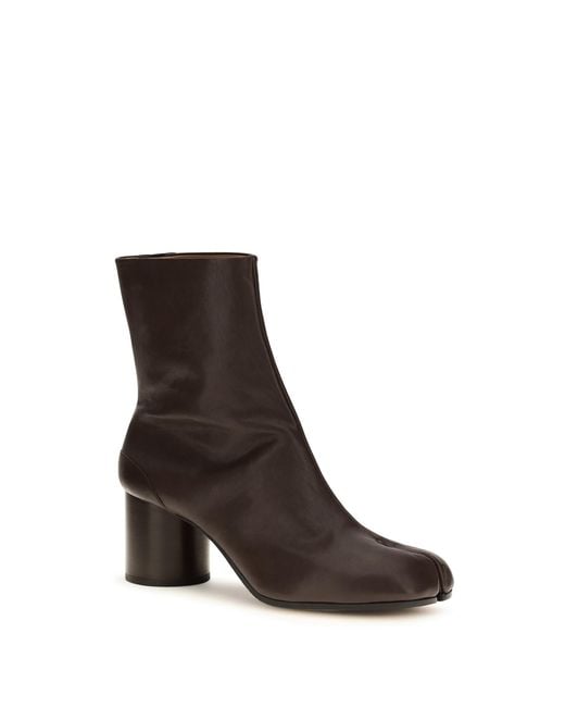 Maison Margiela Brown Ankle Boots Tabi Lambskin Leather