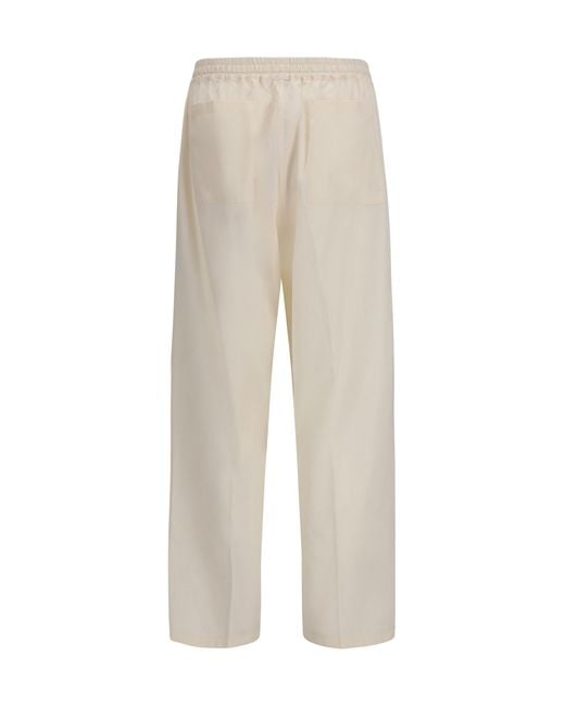 Umit Benan White Pants Julian Cotton Trousers for men