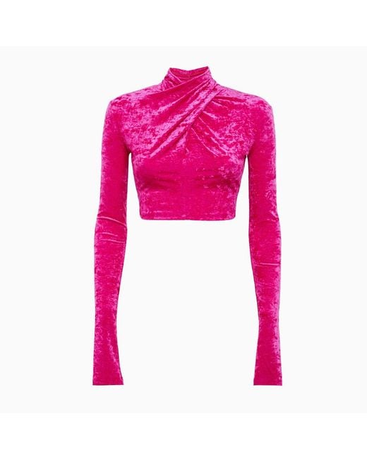 The Andamane Kiki Cross Over Sweater in Pink | Lyst
